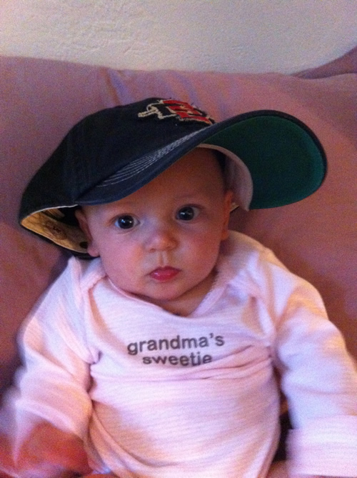 Wearing Dad's cap
